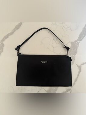 Tumi Black Nylon Zip Wristlet with Strap
